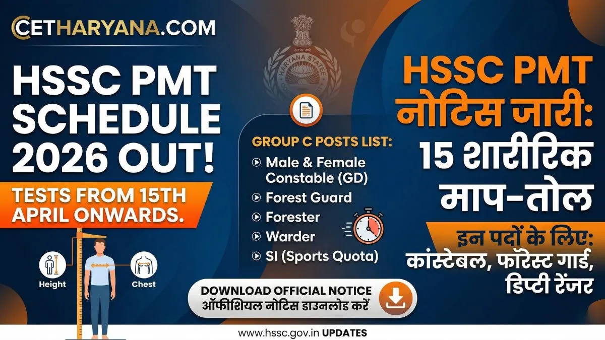 HSSC PMT 2026 Schedule Notice for Police and Forest Guard
