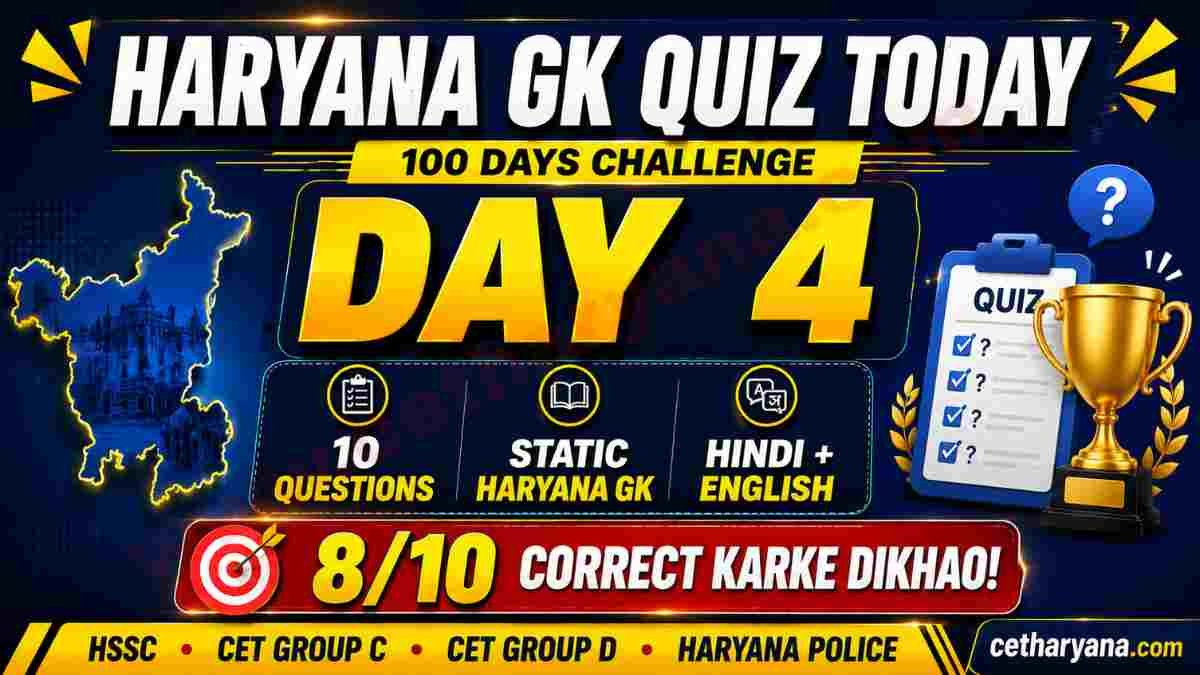 Haryana GK Quiz Today