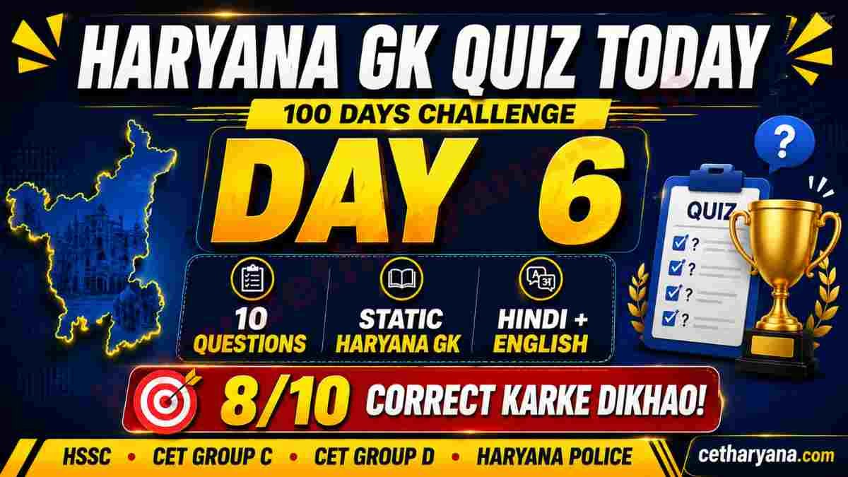 Haryana GK Quiz Today