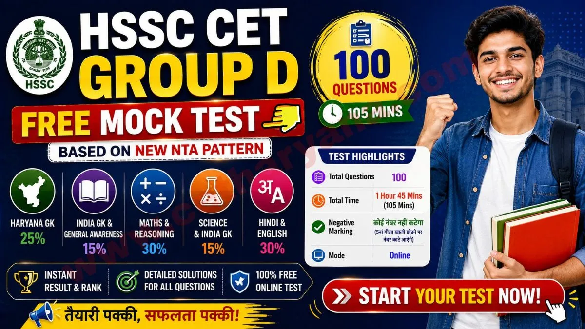 HSSC CET Group D Free Mock Test