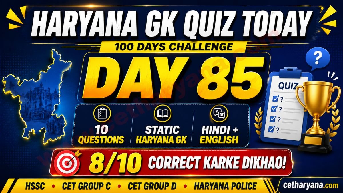 Haryana GK Quiz Today