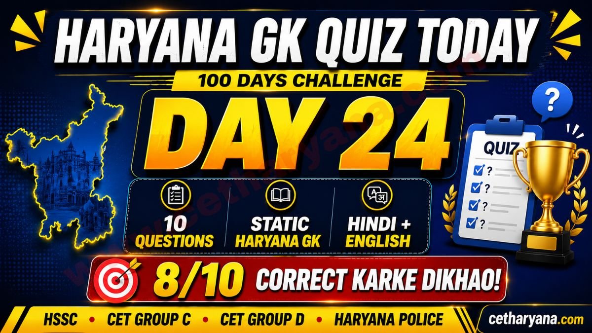 Haryana GK Quiz Today