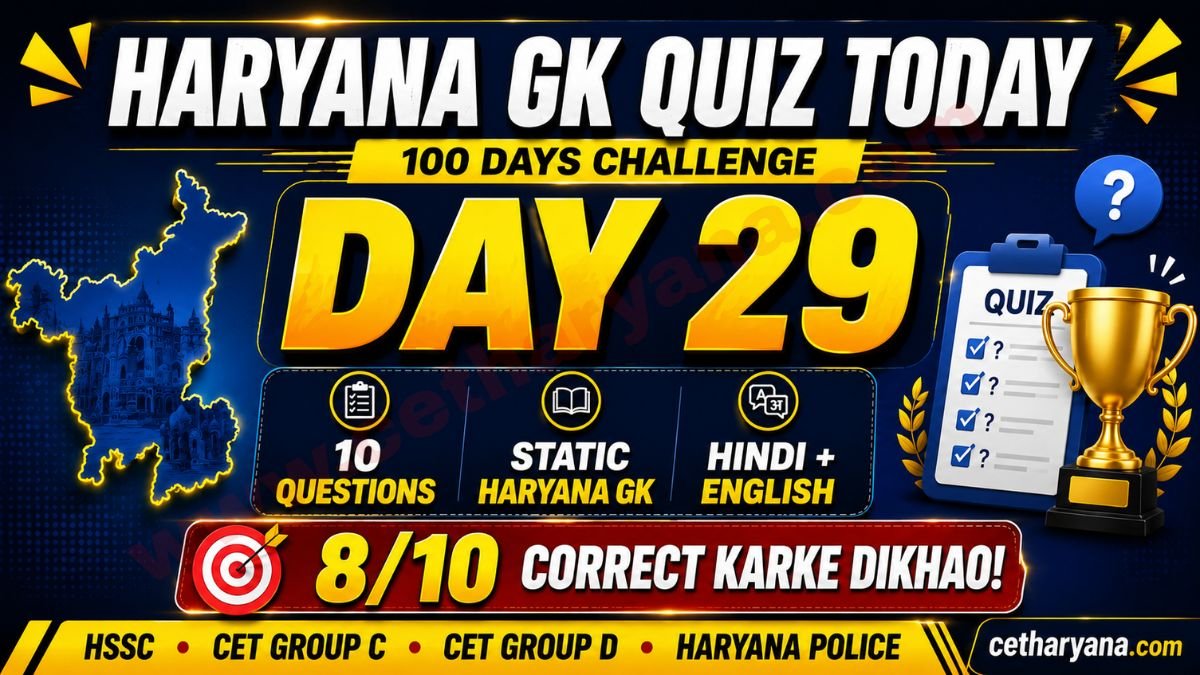 Haryana GK Quiz Today