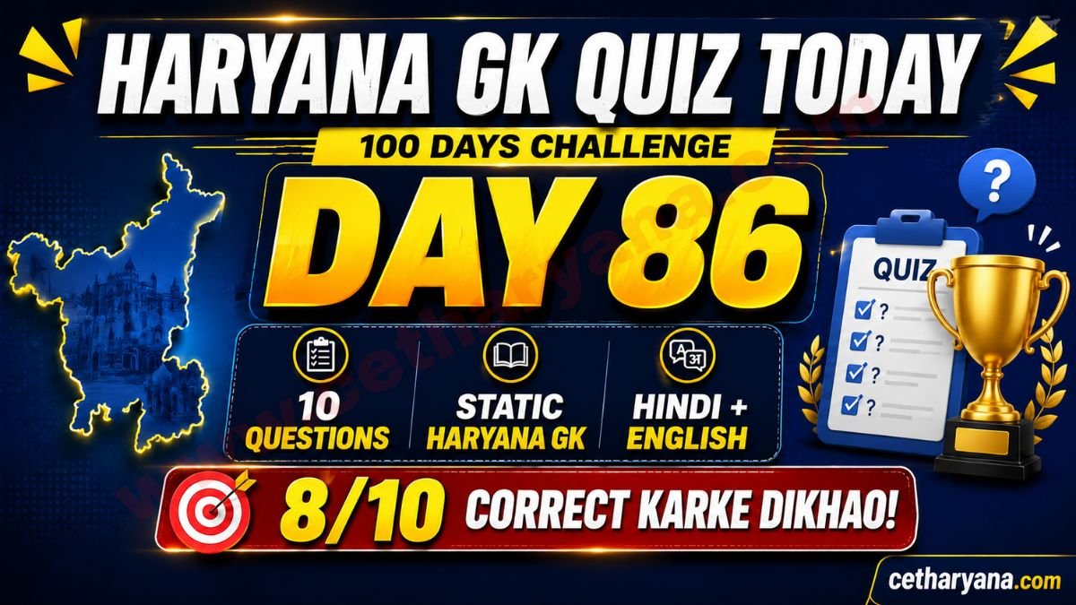 Haryana GK Quiz Today