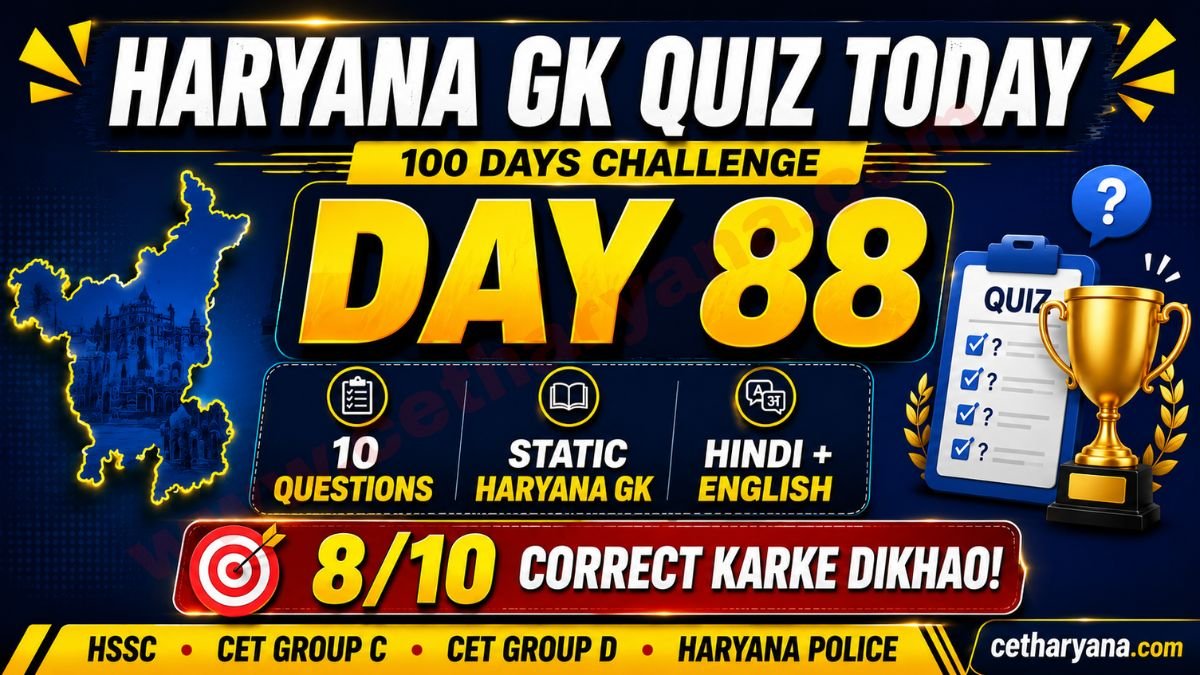 Haryana GK Quiz Today