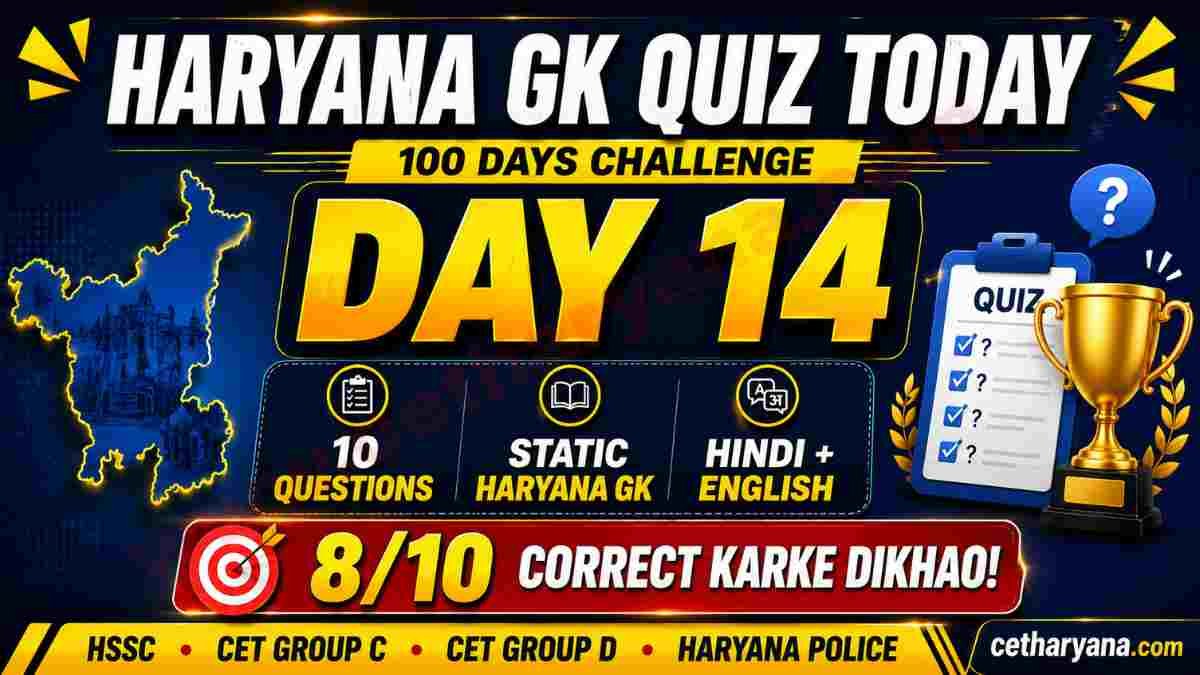 Haryana GK Quiz Today