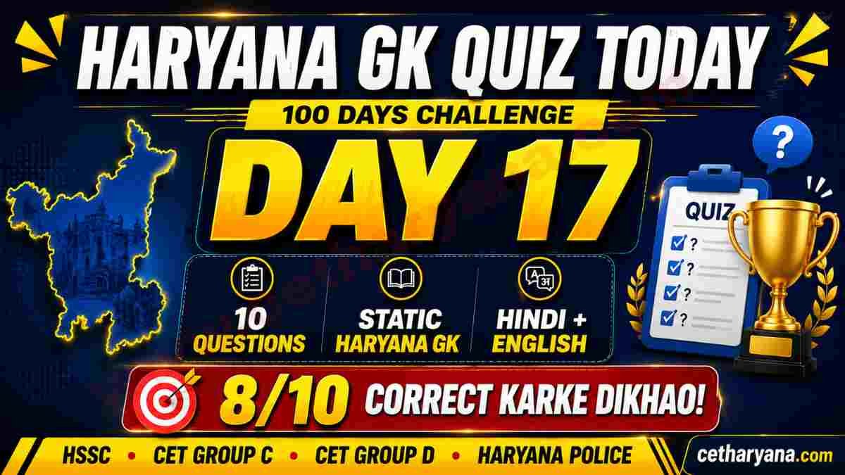 Haryana GK Quiz Today