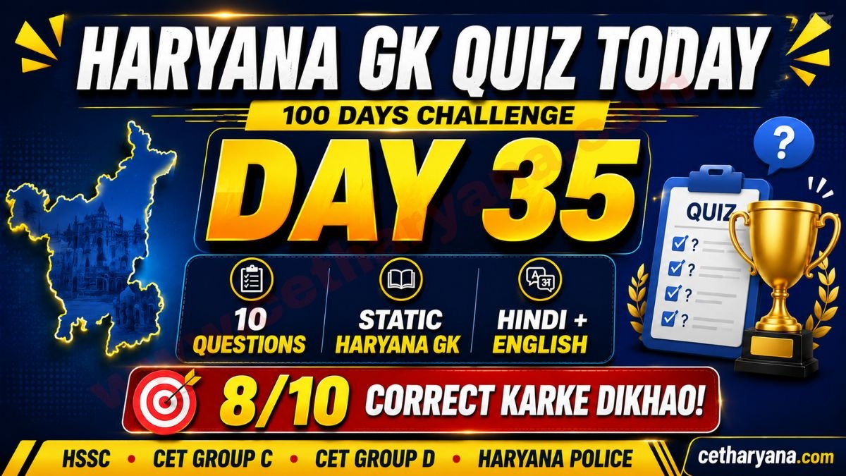 Haryana GK Quiz Today