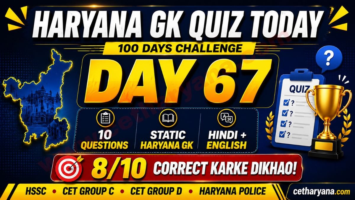 Haryana GK Quiz Today