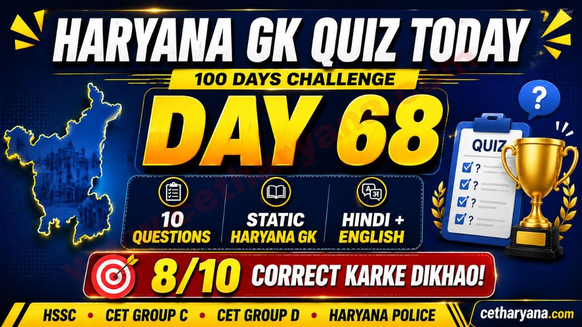 Haryana GK Quiz Today