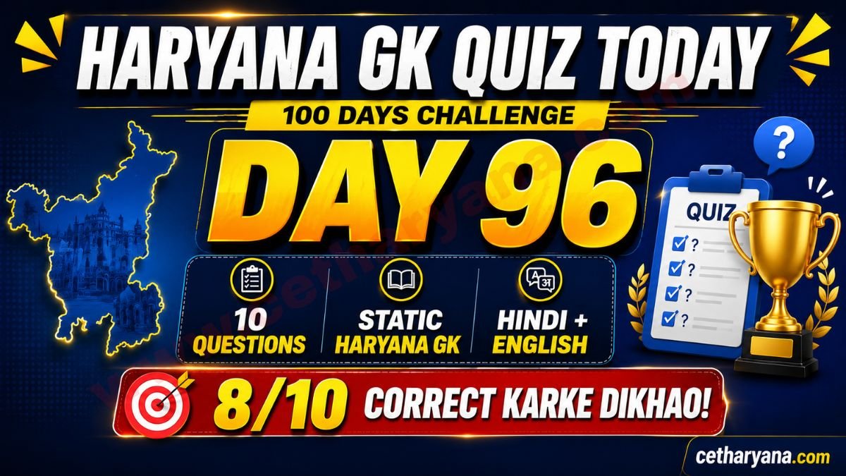 Haryana GK Quiz Today